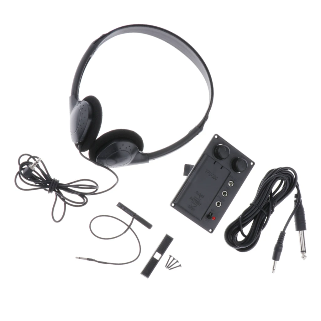 

Electric Violin Piezo Pickup System Silent EQ with Headphone Audio Cable