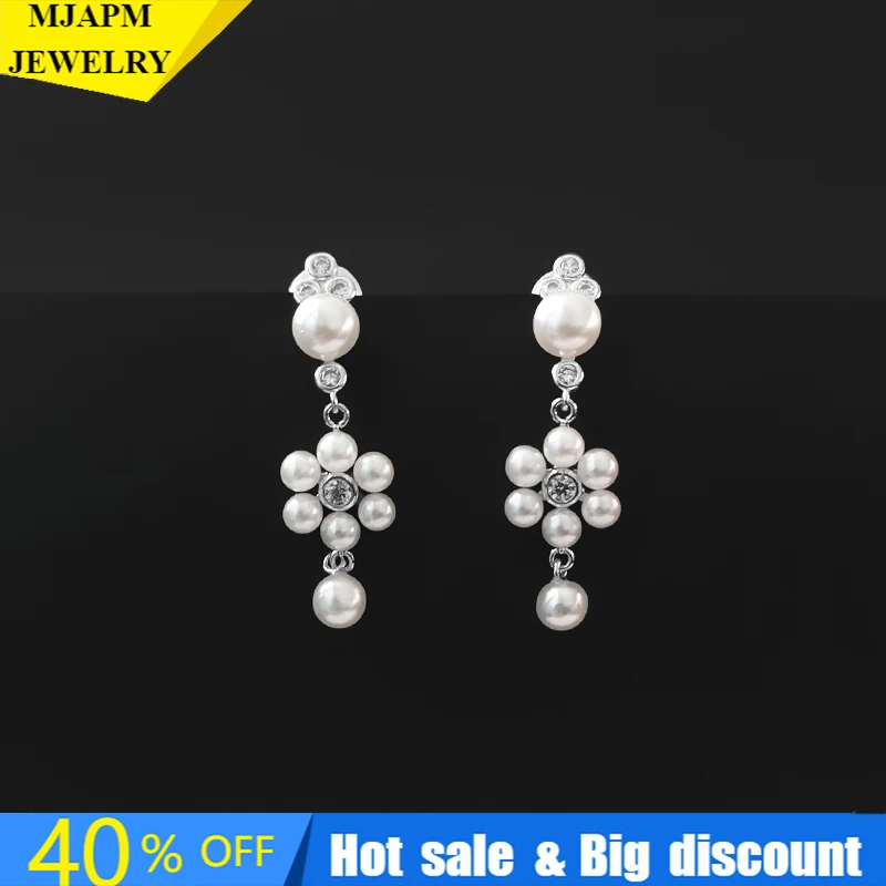 

Женские серьги-гвоздики из серебра 925 пробы, с жемчугом