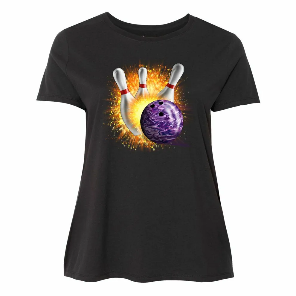 Inktastic Bowling Strike женская футболка размера плюс командные булавки с шариком