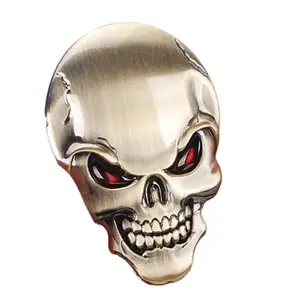 3D металлический золотой черный череп скелет автомобиль мотоцикл наклейки эмблема значок в наличии оптовая продажа