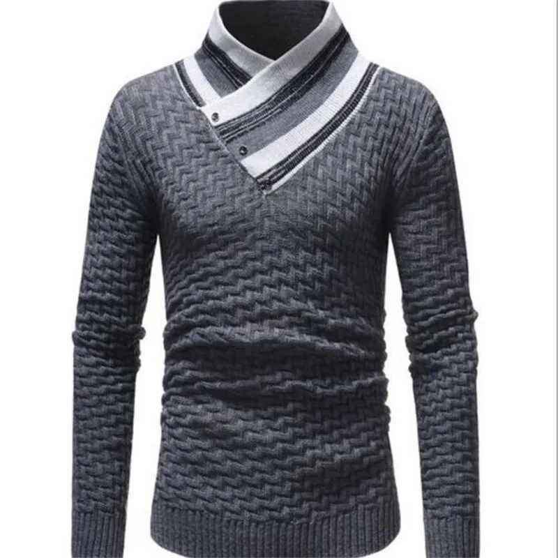 Осень зима 2019 вязанные мужские свитера блуза с длинным рукавом пуловеры
