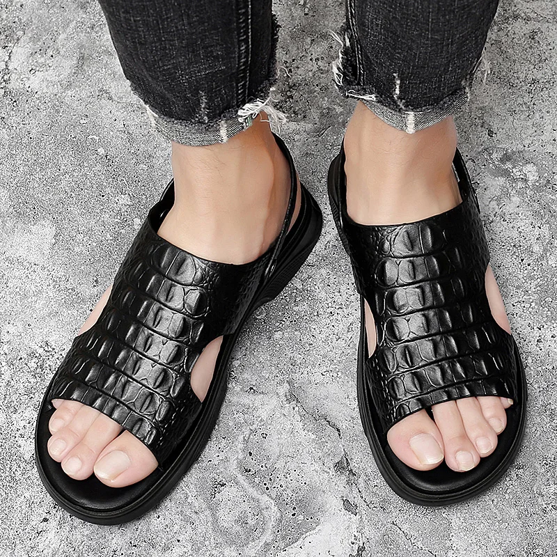 

Men Sandals Outdoor Summer Sandals Men Shoes Sandalhas Masculina Luxury Mens Platform Rubber Leather For Plage Sandales Beach