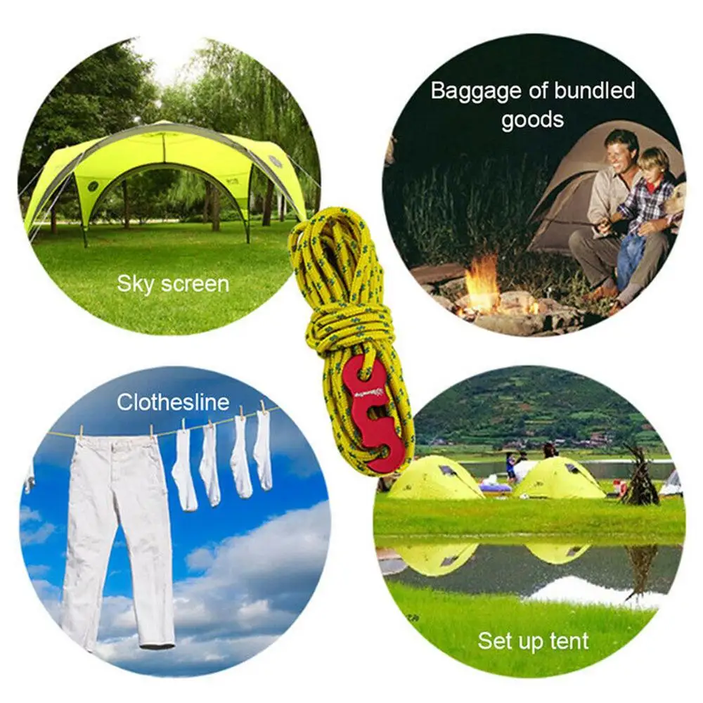 4 шт. Светоотражающие палатки для кемпинга веревка ветряного лагеря брезент с