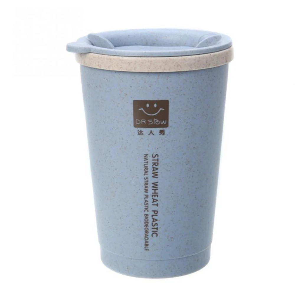 

Kitchen Wheat Straw Double Insulated Gift Mug Tumbler With Lid Eco-friendly 280/450ML Travel Mug Coffee Winter Thermos Cup