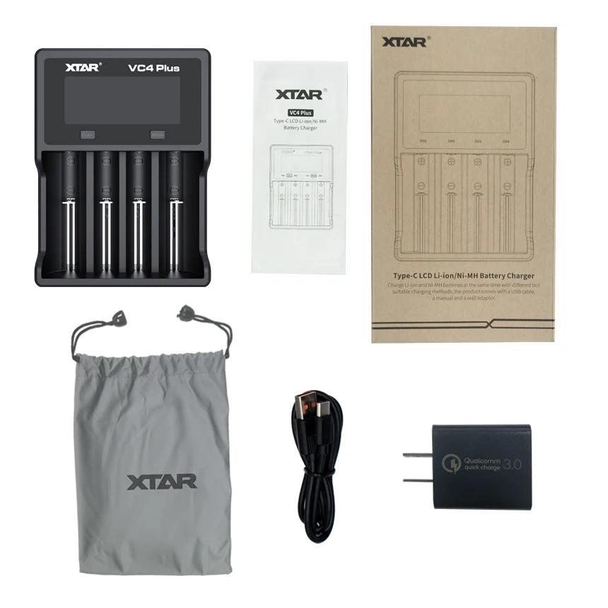 XTAR 18650 быстрое зарядное устройство QC3.0 зарядка AA перезаряжаемые литий-ионные