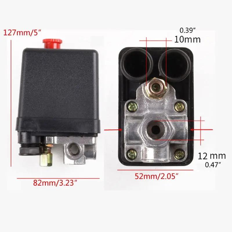 

Vertical Single-Pass/Four-Way Air Compressor Pressure Switch Control Replacement 63HF