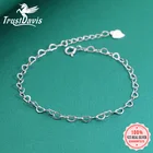 Серебряное ювелирное изделие trustdavid 925 пробы, сердце цепочка браслет для женщин и девушек, подарок на день рождения DS2379