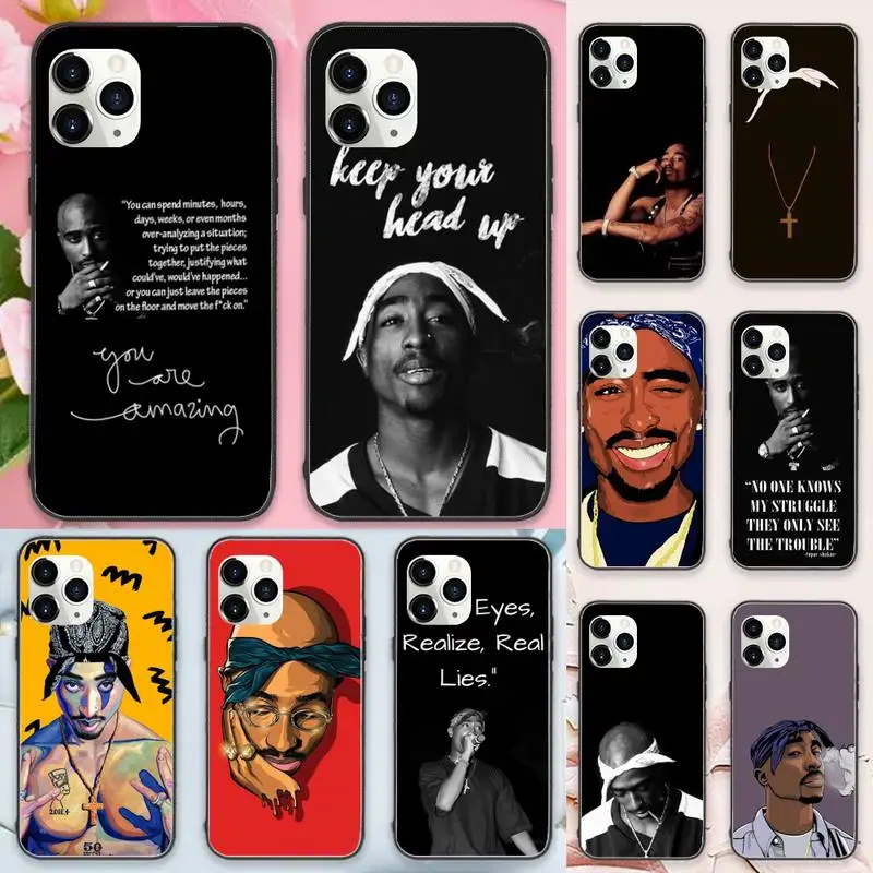 

2pac Tupac Singer rap Phone Case For iphone 12 11 13 7 8 6 s plus x xs xr pro max mini