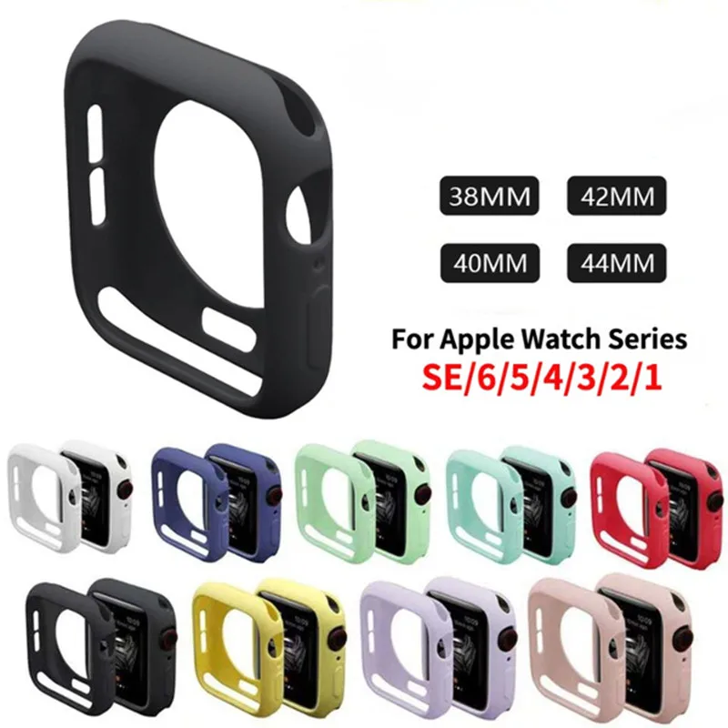 Мягкий защитный чехол-бампер из ТПУ для Apple Watch 7 6 5 4 3 2 1 SE серии 38 мм 42 40 44 41 45 чехол |