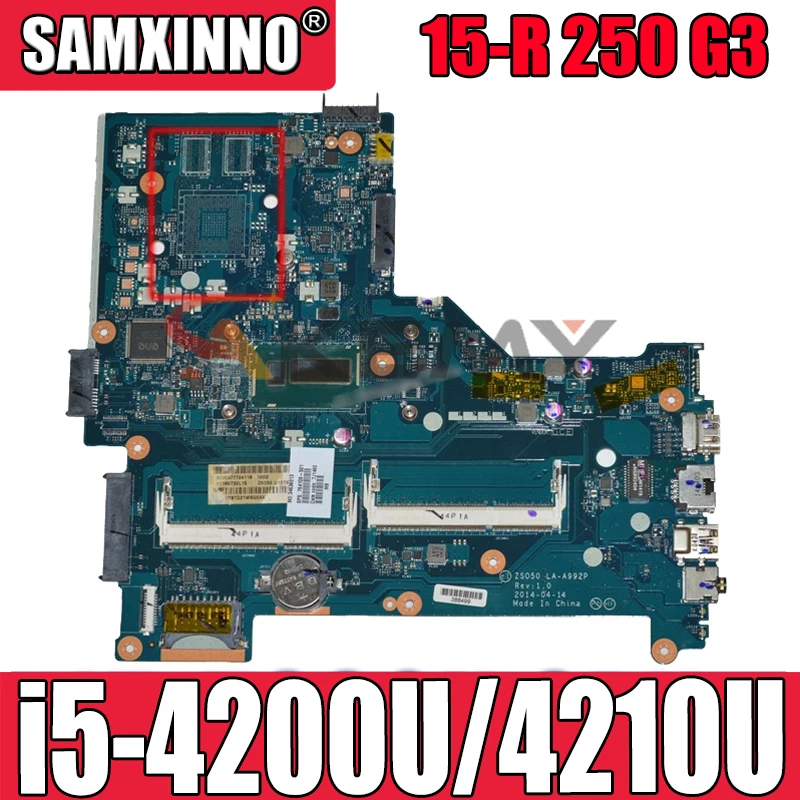 

ZS050 LA-A992P для HP 15-R 250 G3 Материнская плата ноутбука 761535-501 761535-001 аккумулятор большой емкости с i5-4200U/4210U DDR3 100% полностью протестирована