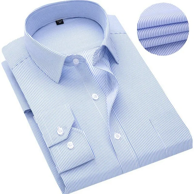 picture color Мужская рубашка 10XL 9XL, Классическая рубашка в полоску с длинным рукавом, большие размеры 5XL 6XL 8XL, осень 14XL, деловая Мужская блузка, официальная, офисная, 12XL 54 - Цвет: picture color