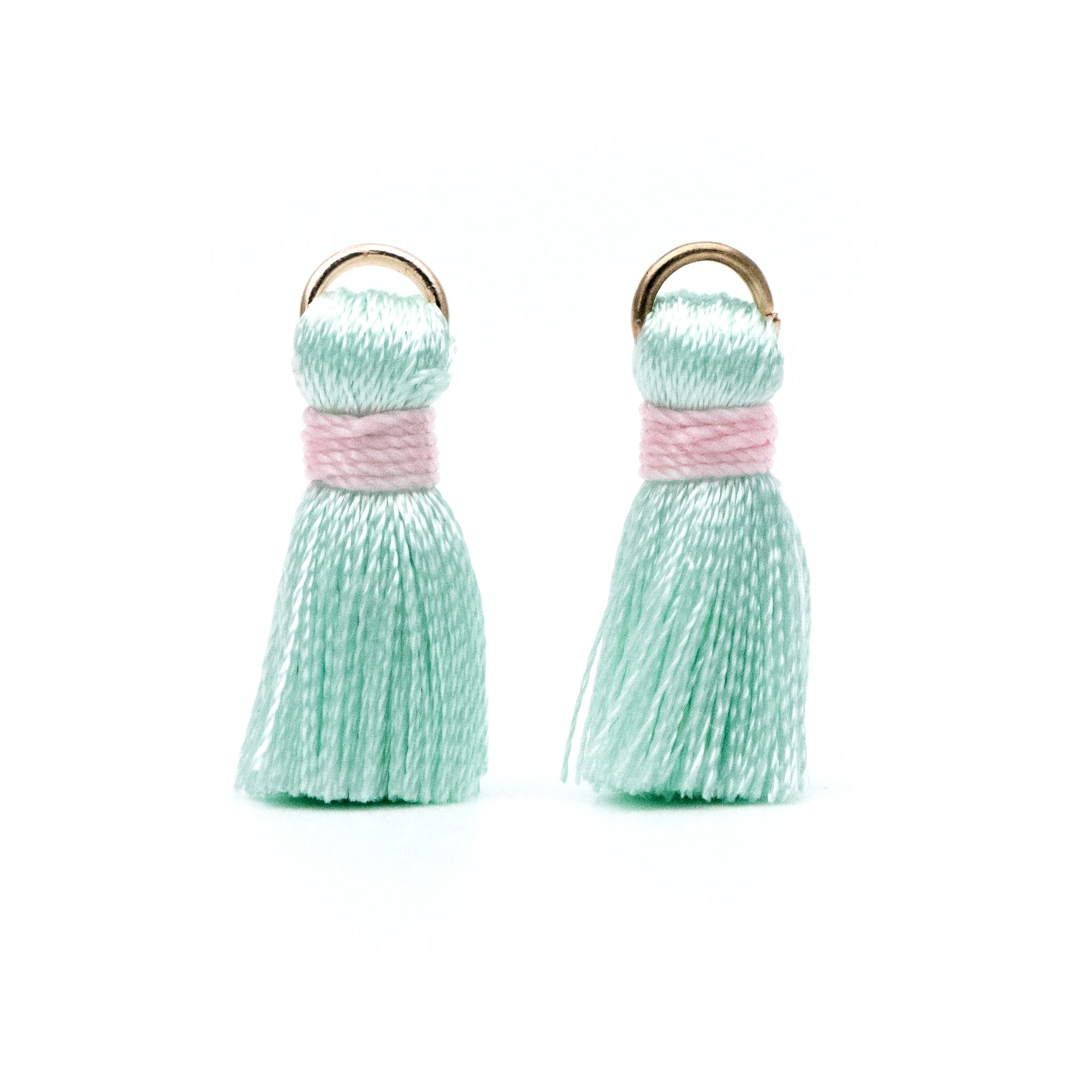 10 шт. шелковые кисточки оптом 24 мм маленькие подвески с кисточками мятный цвет