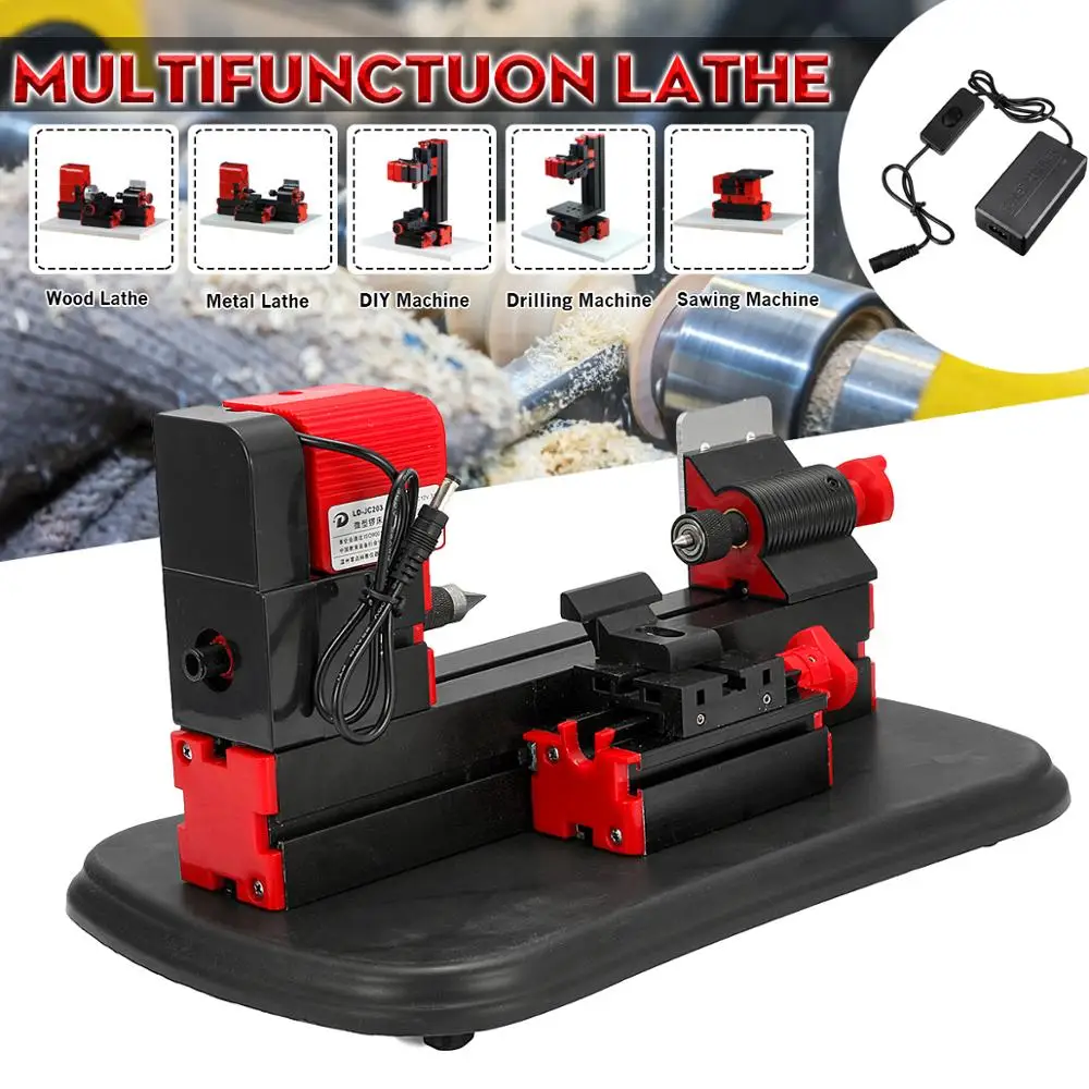 Многофункциональный мини токарный станок DIY моторизованный сверлильный для