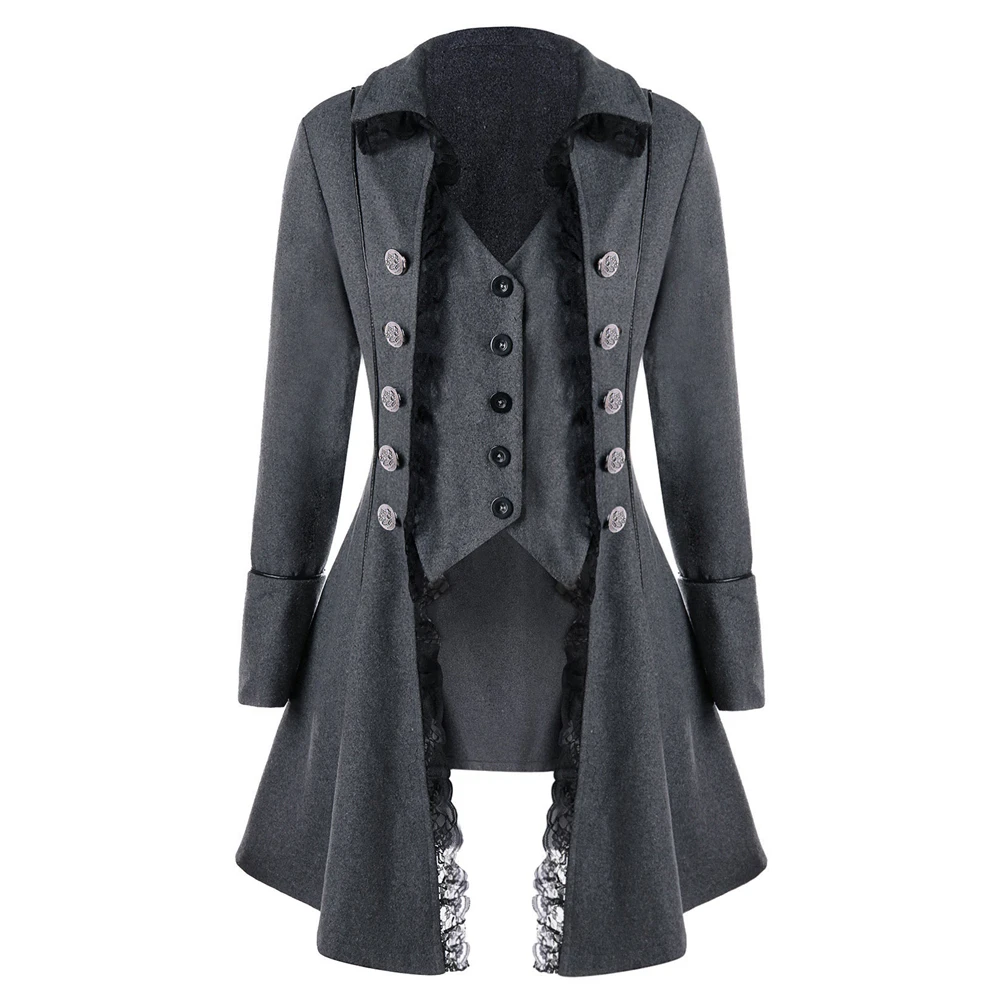Joineles женские зимние пальто сплошной серый цвет готические повседневные куртки