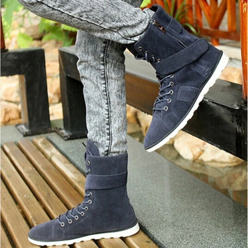 

2020 Autumn Winter Men Boots Tidal Current Male High-top Shoes Men Canvas Shoes Men Rivet Brand Casual Shoes