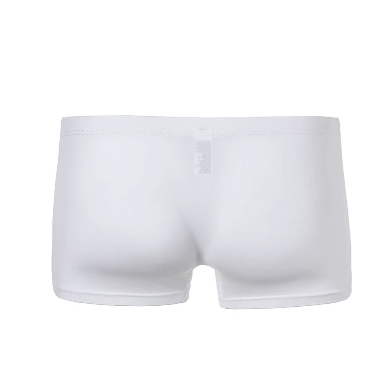 Мужские трусы боксеры с низкой талией черные дышащие нейлоновым слоном