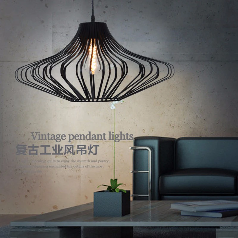 Американские винтажные подвесные светильники E27 в стиле ретро люстры из кованого