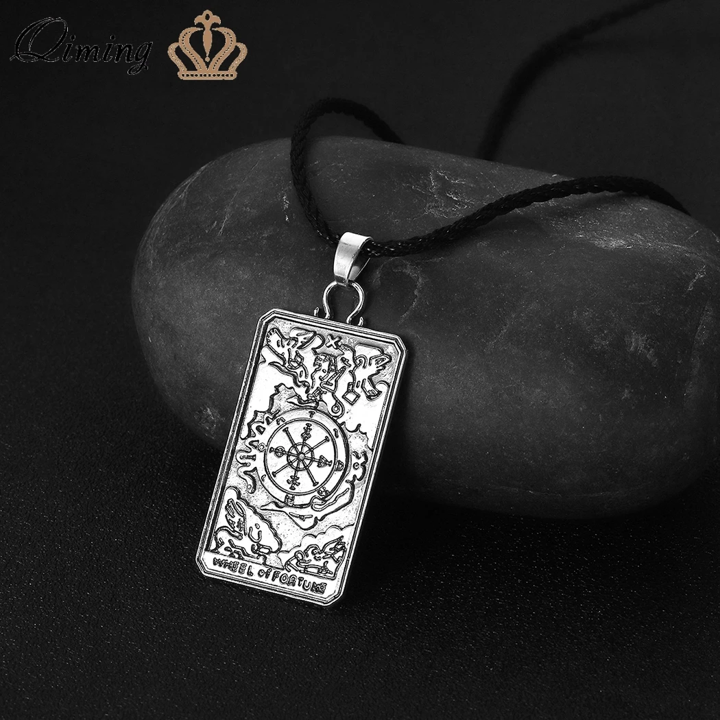 Колесо Фортуны Таро карты ожерелье для мужчин и женщин Lucky гадалка языческие