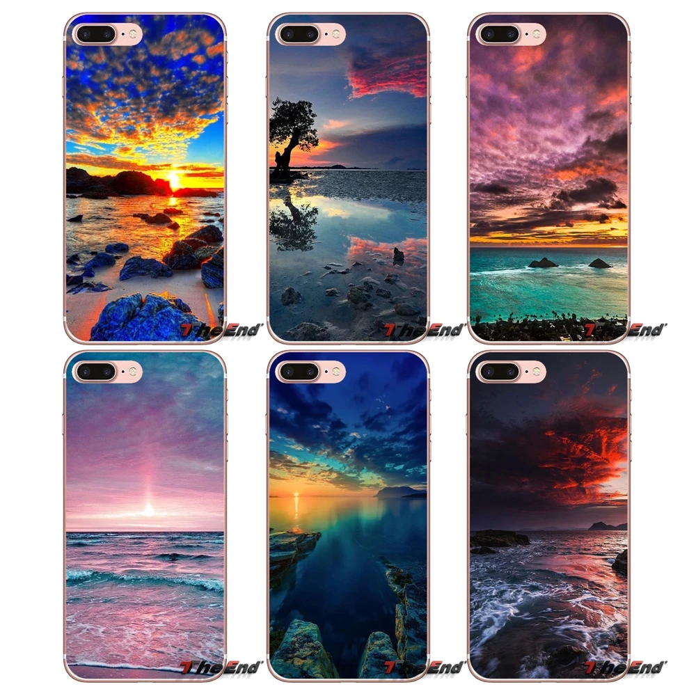 Для Apple IPhone X 4 4S 5 5S SE 5C 6 S 7 8plus Plus 8 для корпуса красивые закаты и восходы мягкий