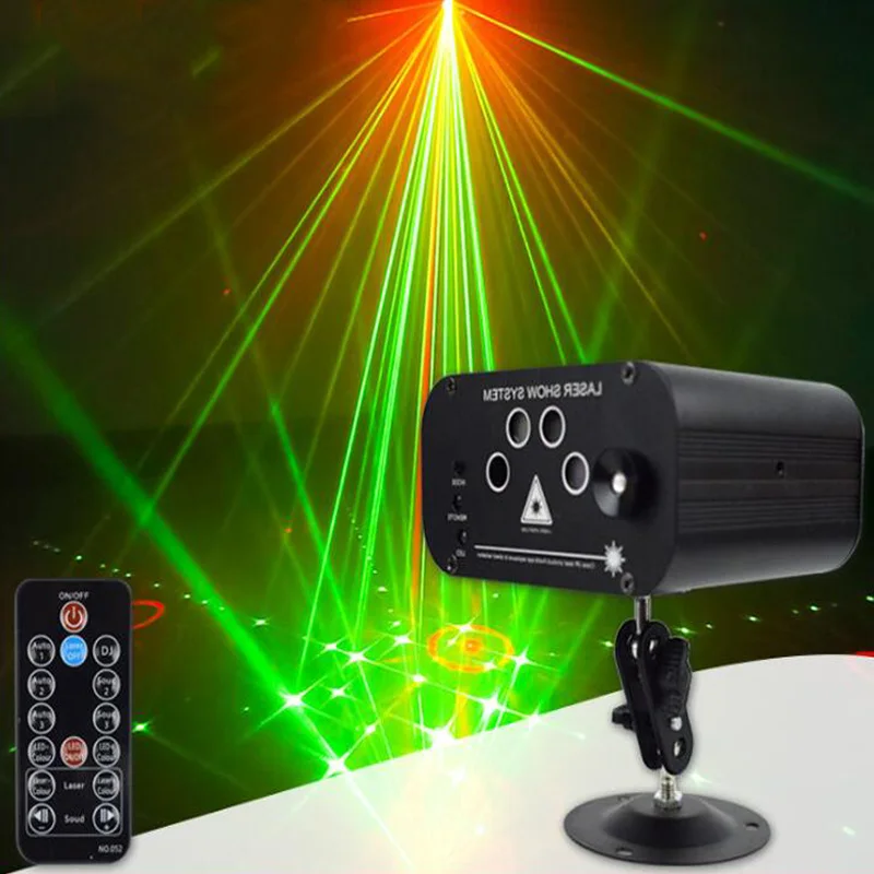 

Disco Light 5 Beams 128 Pattern LED Laser Projector Christmas Party DJ Light Sound Control Disco Christmas LED Stage Light