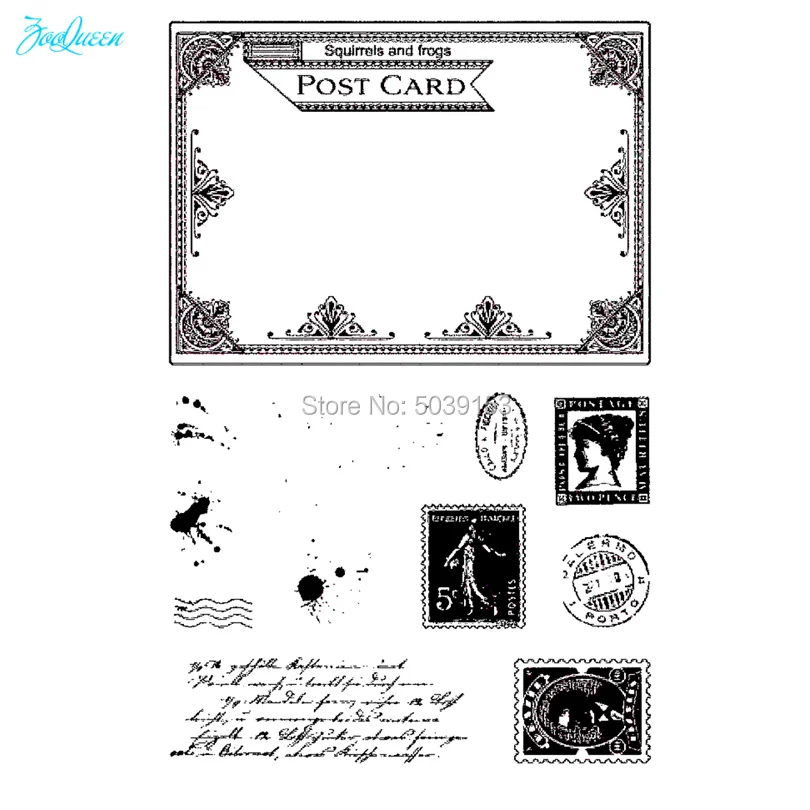 Почтовая карточная коробка прозрачный Штамп для рукоделия