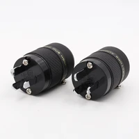 2pcs hifi audio au ac power cord rhodium plated male power plug connector for diy power cable