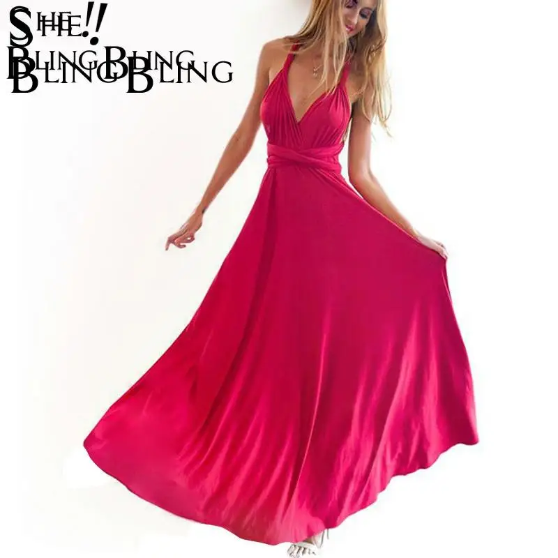 Вечернее платье макси SheBlingBling Бандажное длинное летнее модное Многонаправленное
