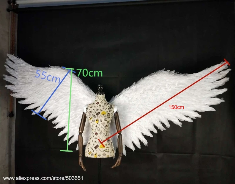 Съемная Наклейка на стену большая с белыми ангельскими крыльями легко