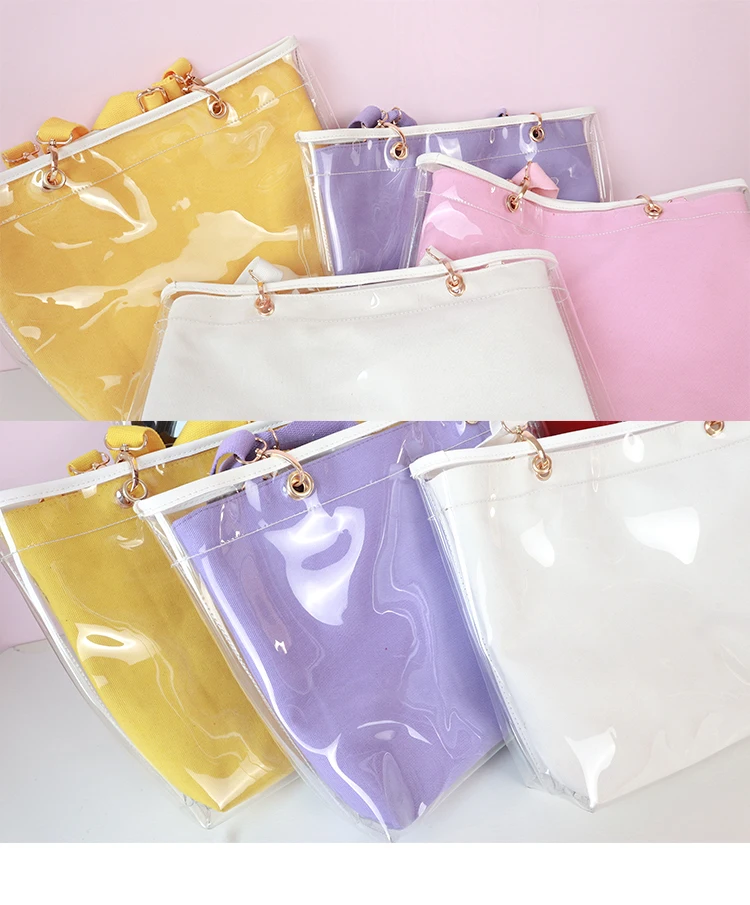 

Wego Japanese Lolita Harajuku Shoulder Bag Kawaii Itabag Transparent Harajuku Handbag Women Beach Travel Bag