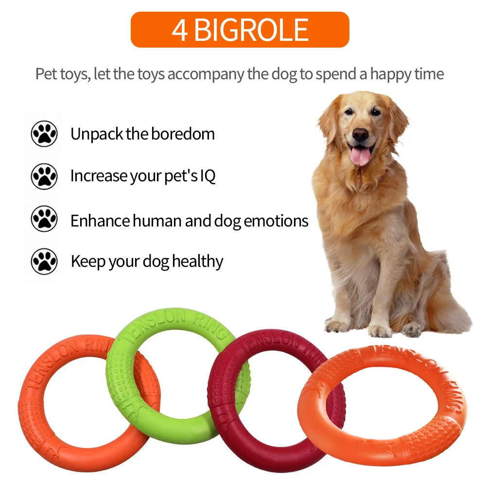 Прочные диски для игры с собакой "Durable Pet Flying Discs Dog Training Ring Puller Resistant Bite Floating Toys Interactive Game Playing Products Supply on"