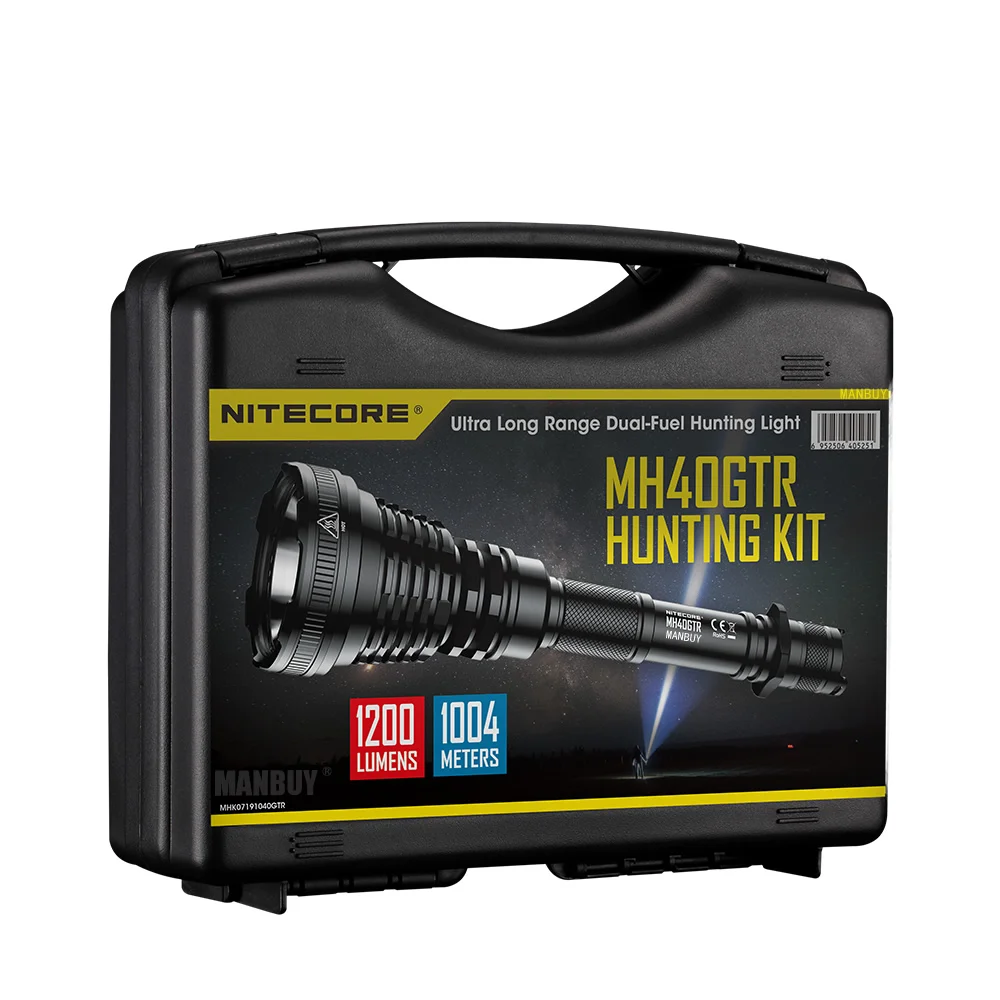 Охотничий набор NITECORE MH40GTR 2022 года перезаряжаемый фонарик 18650 лм + 2 аккумулятора