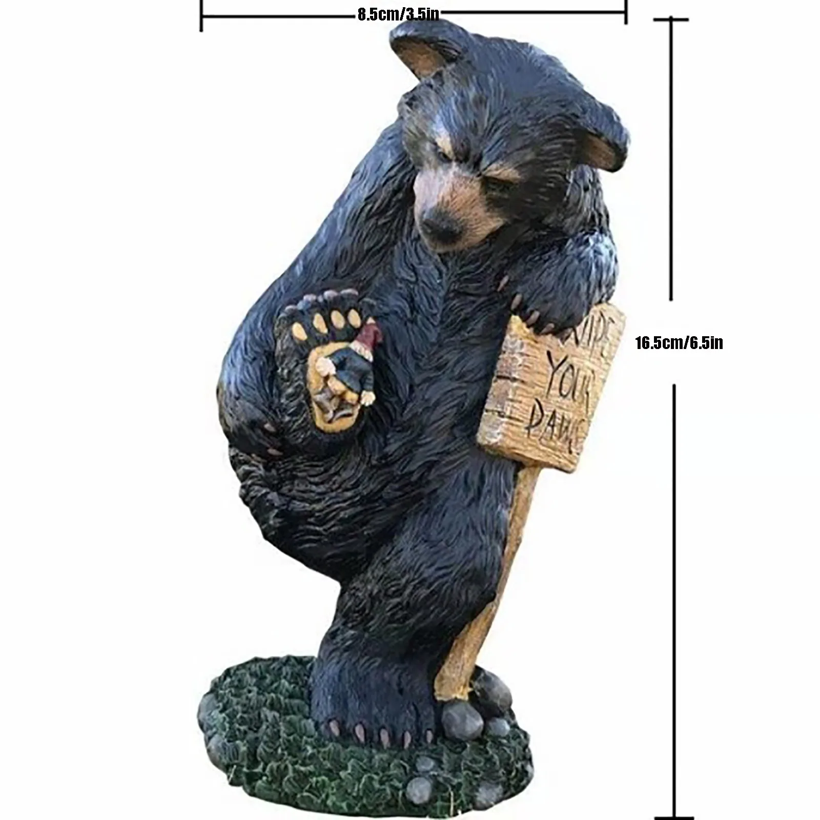 

Black Bear Wipe Paws Garden Statue Creative Bear Step On Gnomes Resin Decor Outdoor Yard Art Lawn Patio Garden Decoration#g3