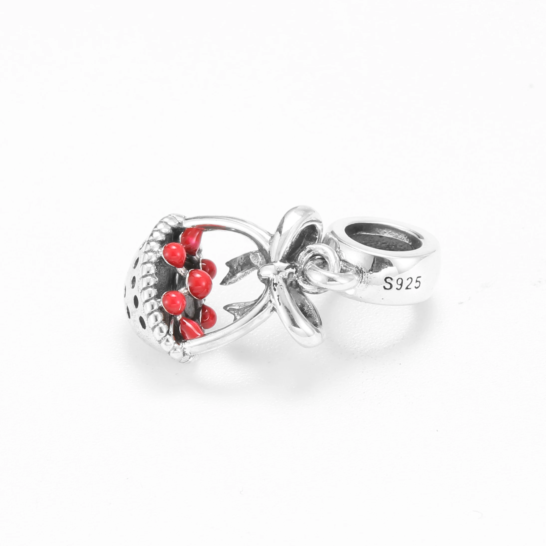 Горячая Распродажа 925 пробы серебро плоды черемухи Подвески &quotКорзина&quot бусины