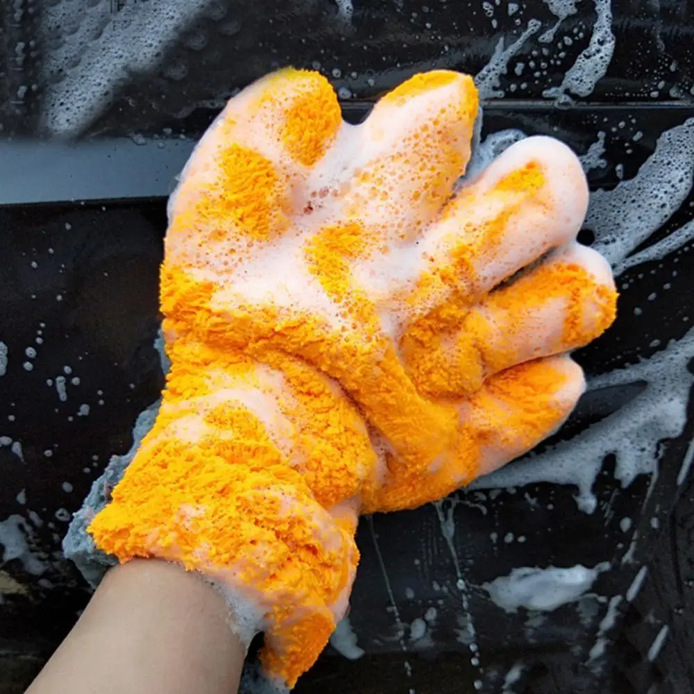 

Car Washing Gloves Cleaning Mitt Wash Glove Maintenance Soft Coral Fleece Car Washing Brush Cloth For Motorcycle Auto Home