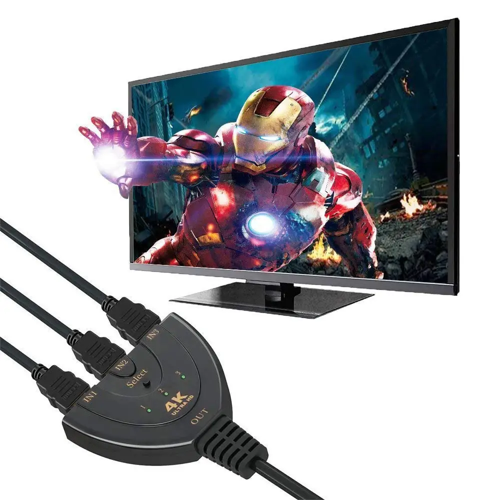 Автоматический HDMI переключатель HDMI 4K* 2K 3D мини-разветвитель HDMI 3 в 1 из Порты и разъёмы концентратор для DVD HDTV Xbox PS3 PS4 1080P