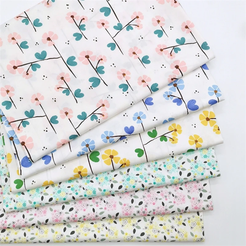 

Serena new spring and summer cotton twill fabric branches and flowers pure cotton bedding home DIY clothing dress making fabric