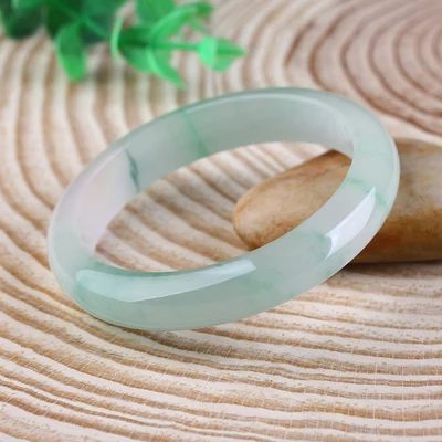 

Zheru Jewelry Natural Burmese Jadeite Light Green 54-62mm Bracelet Elegant Princess Jewelry Gift for Mom and Girlfriend