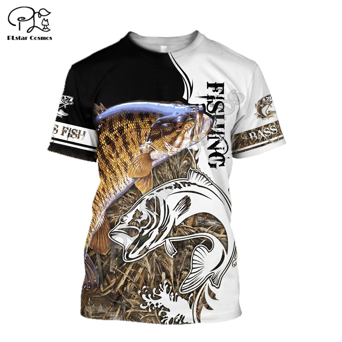 

PLstar Cosmos bass fishing 3D Printed Men for women t shirt Harajuku summer Short sleeve shirt Casual T-shirt top style-1