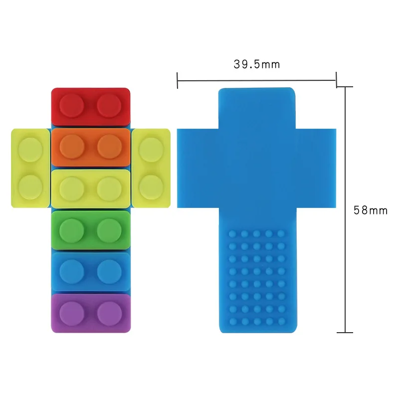 1Pcs Food Grade Silicone Beads Rectangle Brick Teether for DIY Baby Teething Necklace Chewelry Rainbow Child Toy Pendant Gifts | Мать и