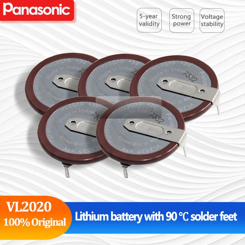 5 шт. 100% оригинал Panasonic VL2020 2020 3 в 20 мА · ч перезаряжаемая литиевая батарея с 90