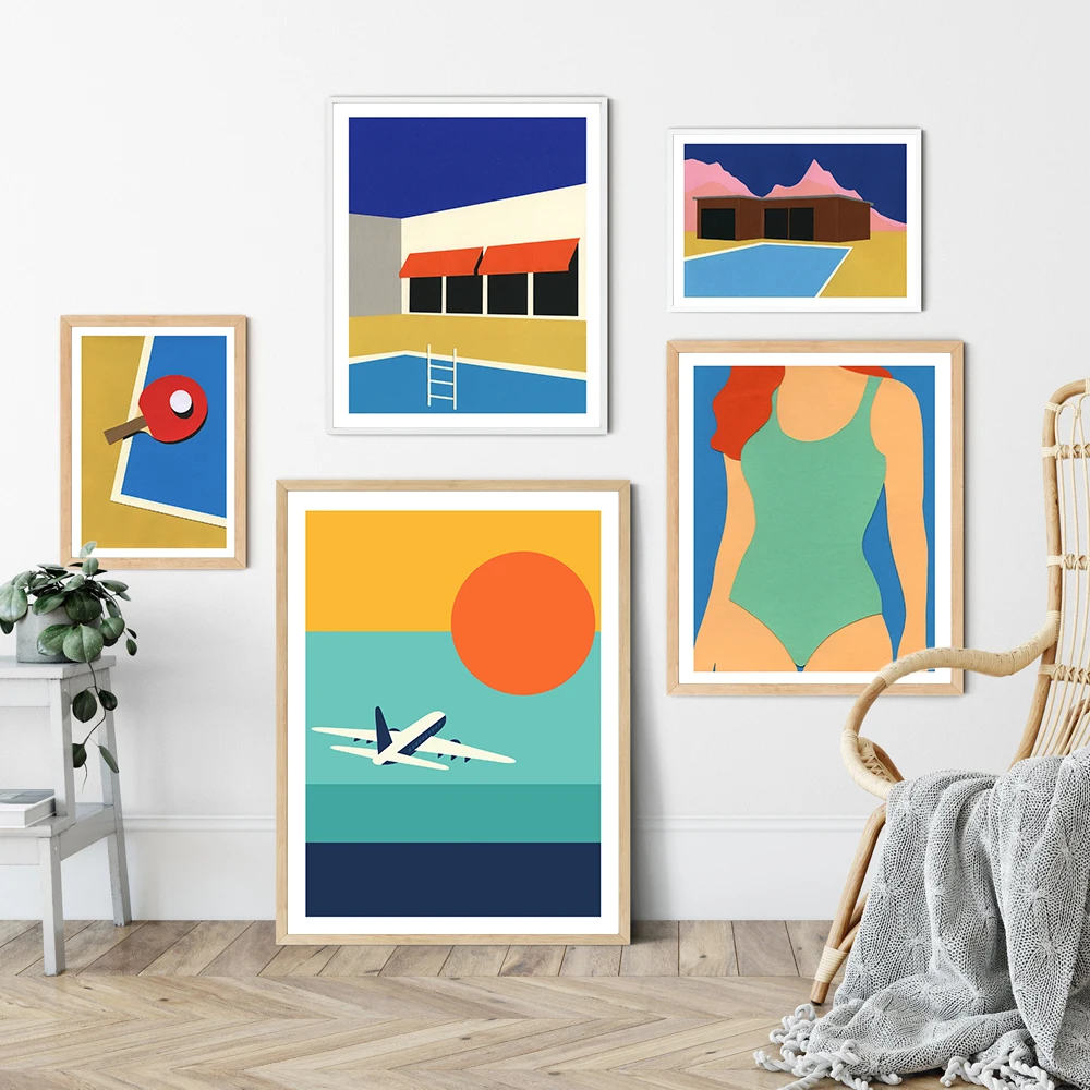 Купальный костюм из мультфильма Калифорния постеры Картина на холсте настенная