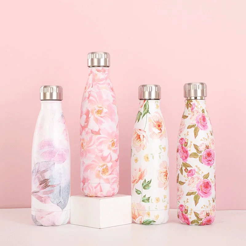 

Креативная бутылка для воды из нержавеющей стали, 500 мл, термос с двойными стенками, чайная чашка, кофе, Дорожная Спортивная бутылка для пить...