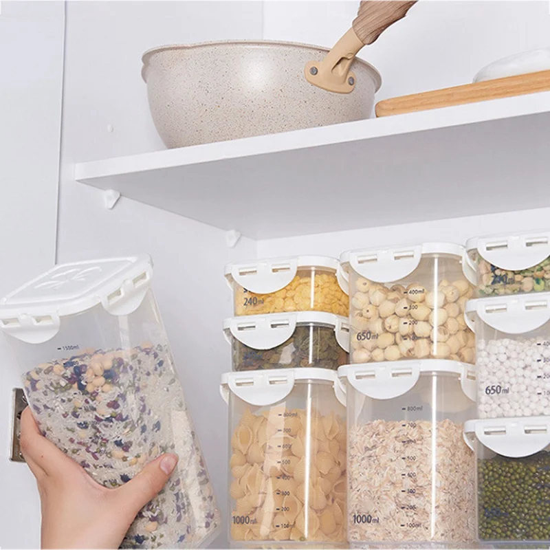 Kitchen Refrigerator Plastic Storage Box Double-Grid Covered Food Multi-Grain Sealed Jar Can New* | Дом и сад