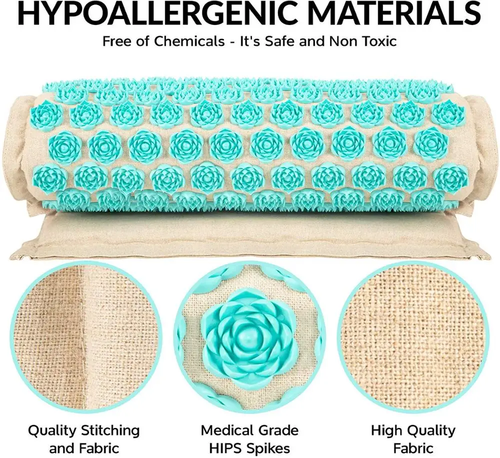 

Top Natural Organic Linen Acupuncture Mat Buckwheat Lotus Spike Massage Pad Cushion Yoga Mat Back/Neck/ Pain Relief Therapy