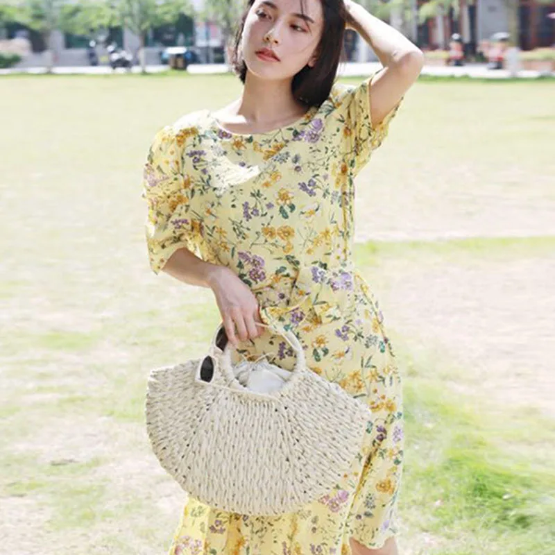 Пляжная сумка ручной работы круглая соломенная большая сумка-мешок летние сумки