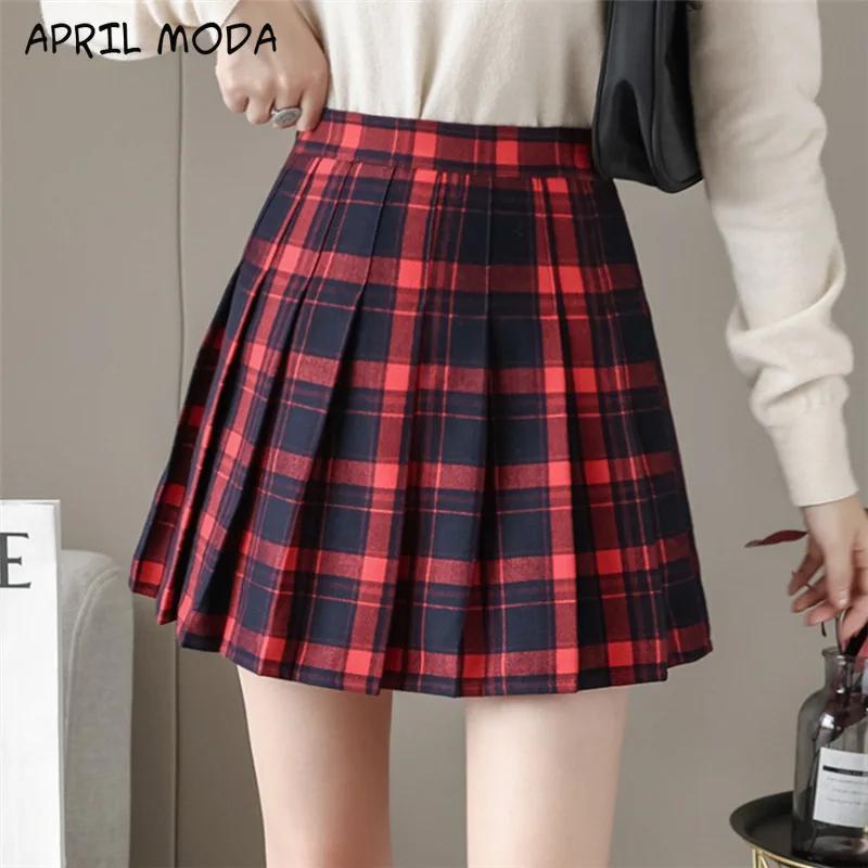 

2020 New Women Pleat Skirt Harajuku Preppy Style Plaid Skirts Mini Cute Japanese School Uniforms Ladies Jupe Kawaii Skirt Faldas