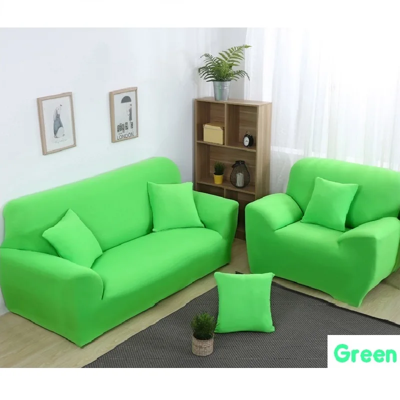 Сплошной цвет эластичный чехол на диван для гостиной печатные клетчатые стрейч