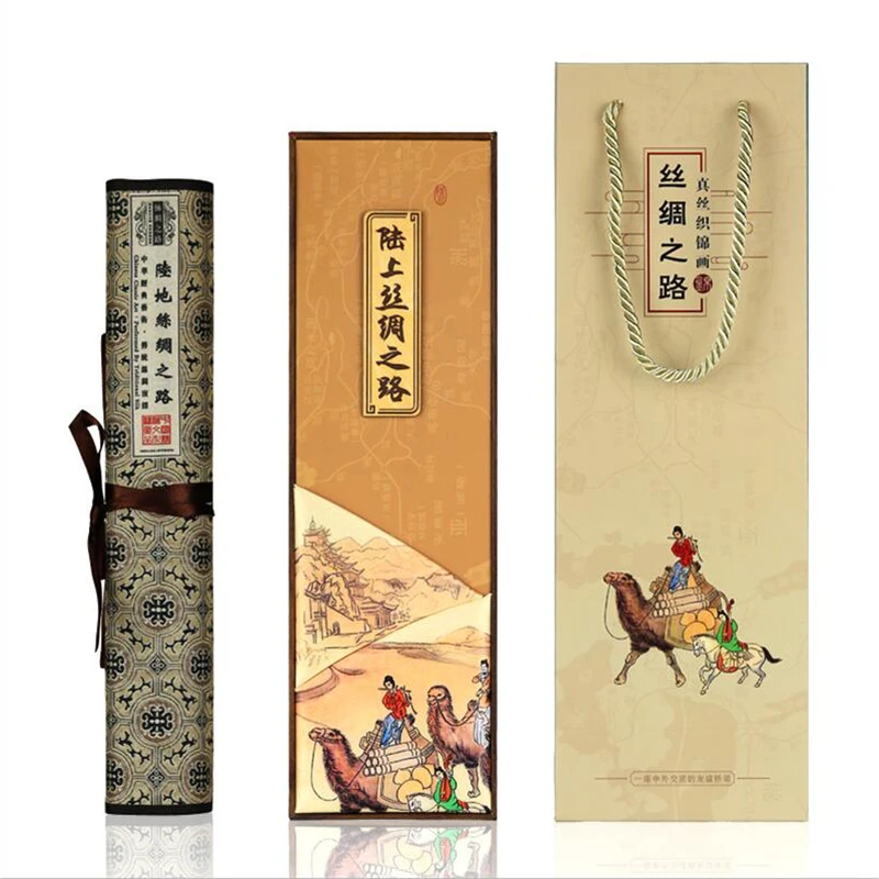 Пейзаж холст картина шелковая дорога стена искусство ткань плакат печать Свиток