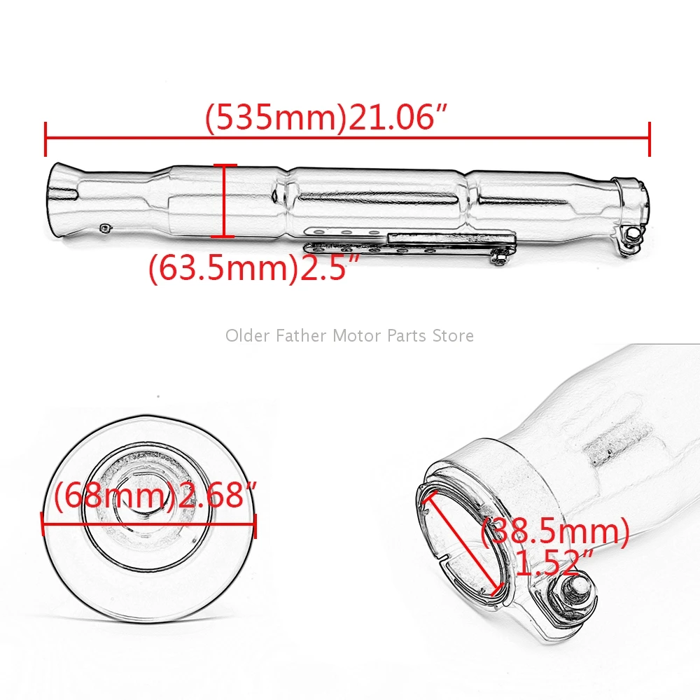 

Retro Exhaust Muffler Silencer Pipe Vintage Chrome Motorcycle Accessories For Harley Cruiser Bobber Chopper Cafe Racer Universal