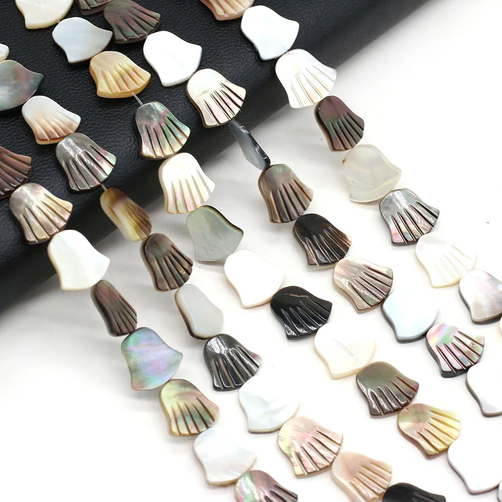 

Natural Black Shell Bead Palm shape Freshwater Loose Spacer Beads for Jewelry Making DIY Charm Bracelet Accessories 11mm